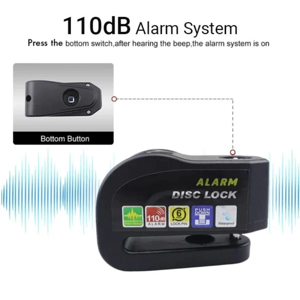 Motorcycle Disc Lock with Alarm