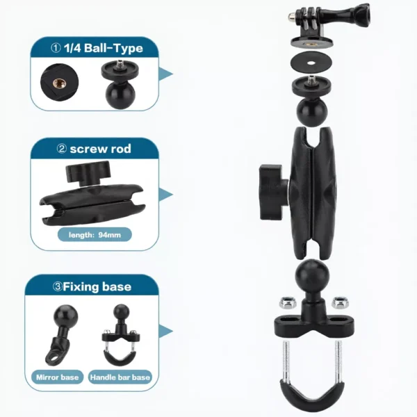 MOTOWOLF GoPro Handlebar Camera Holder