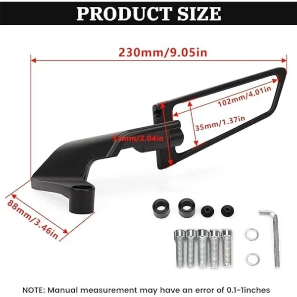 Motorcycle Winglet Side Mirror (L23 × W10.2 × H8.8cm)