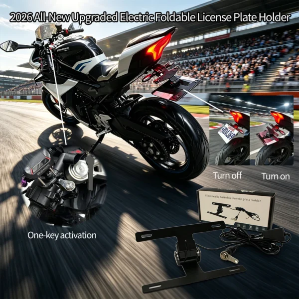 Electric Folding Motorcycle License Plate Holder